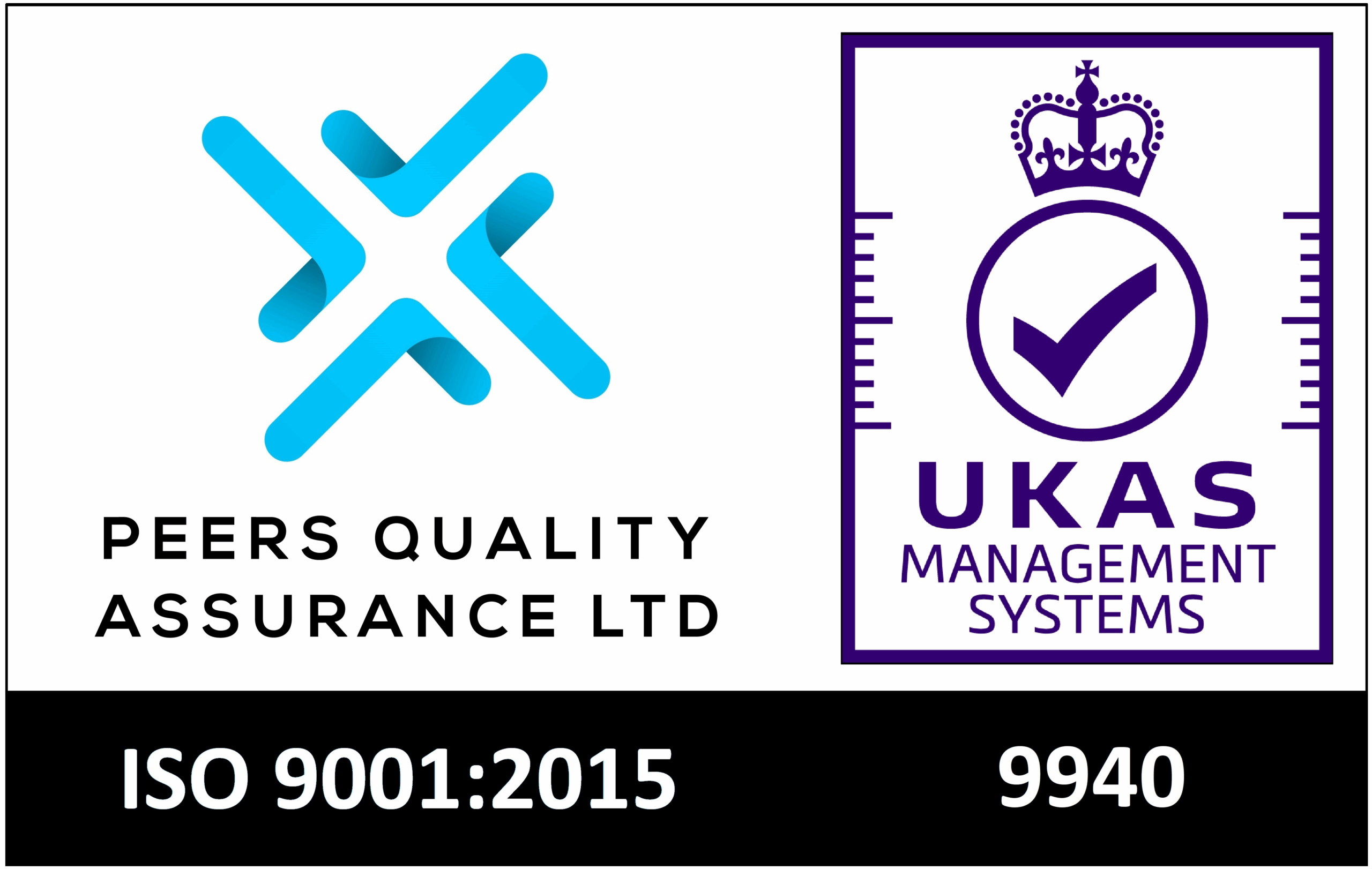 PQAL & Purple on White UKAS 9001 Logo